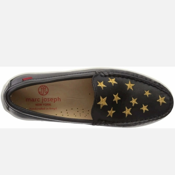 🆕Marc Joseph NY | Broadway Black Leather w/ Stars Driving Mocc Loafers Size 5.5 - Picture 6 of 6